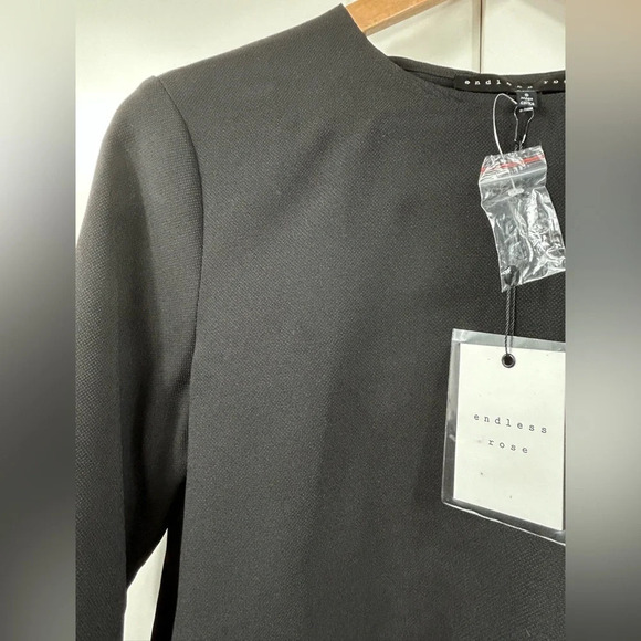 Endless Rose flared cropped blouse, S, semi-open back, flared sleeves, Flowy NEW - Picture 5 of 13